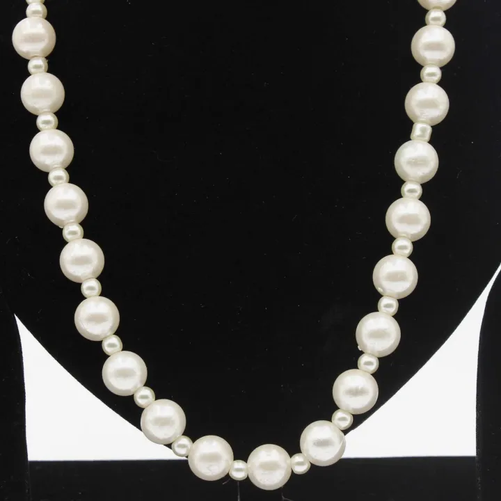 White Color Fancy Moti Mala/Necklace For Women 8"