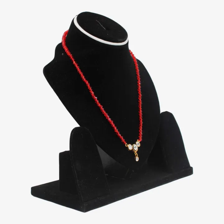 Red Color Glass Fancy Mangal Sutra (6") – Prosperity, Protection & Harmony for Married Women