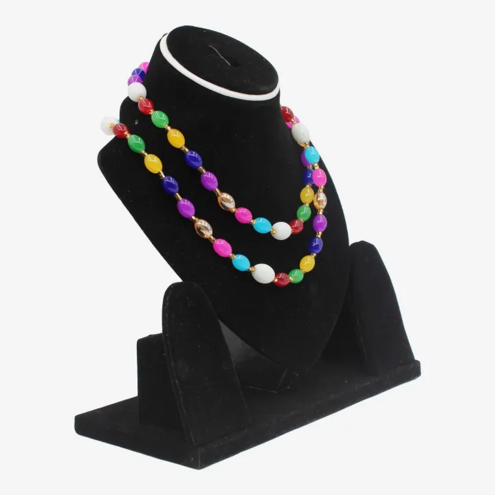 Multicolor Glass Fancy Mala/Necklace for Women (10") – Spiritual Healing, Prosperity, & Balance