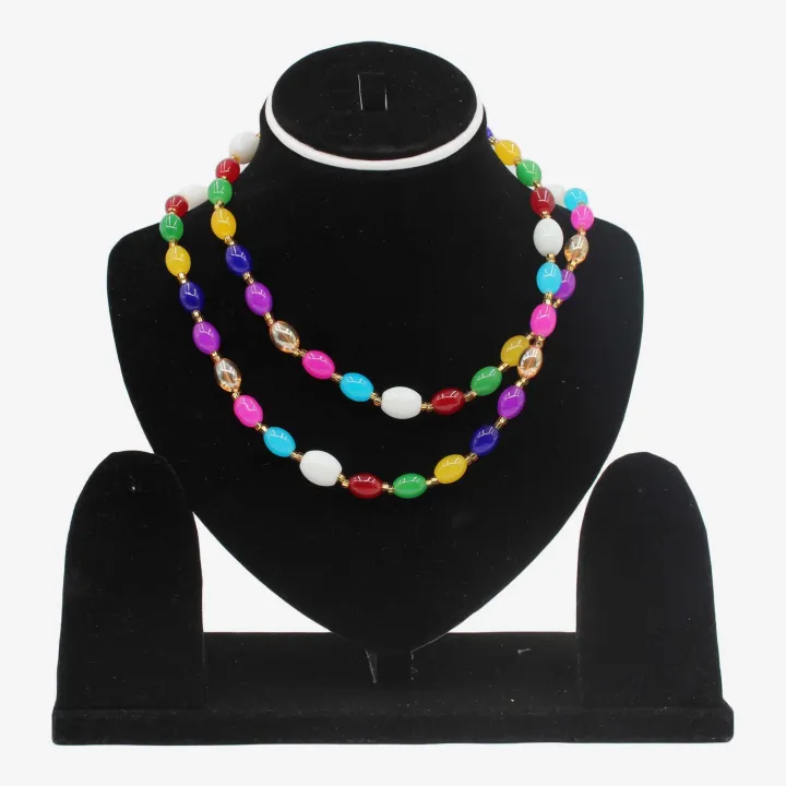 Multicolor Glass Fancy Mala/Necklace for Women (10") – Spiritual Healing, Prosperity, & Balance