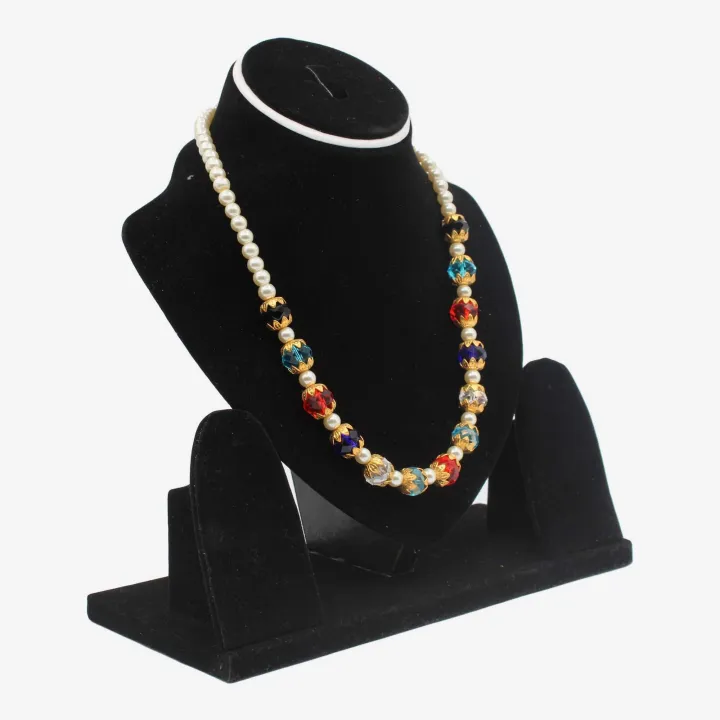 Multicolor Glass and Moti Necklace for Women (8") – Prosperity, Protection & Emotional Healing
