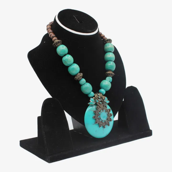 Aqua Blue Color Astha Dhatu Mala/Necklace for Women (10") – Emotional Healing, Spiritual Protection & Prosperity