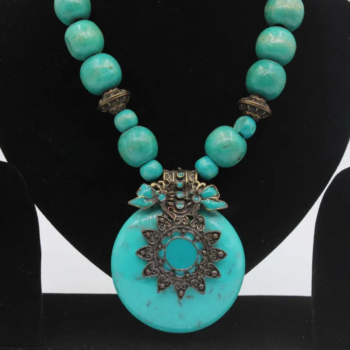 Aqua Blue Color Astha Dhatu Mala/Necklace for Women (10") – Emotional Healing, Spiritual Protection & Prosperity