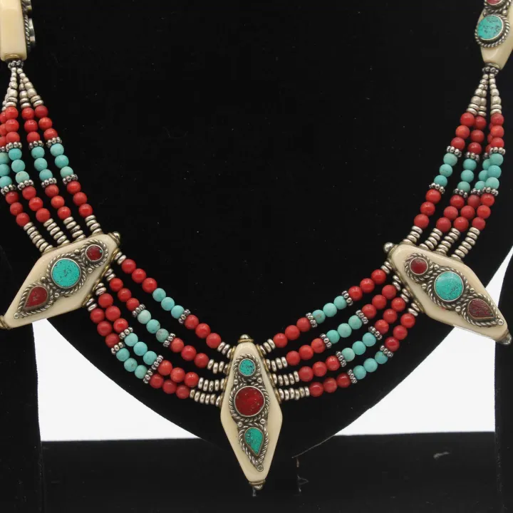 Multicolor Astha Dhatu Necklace/Mala for Women 12" – Spiritual Protection, Emotional Healing, and Prosperity
