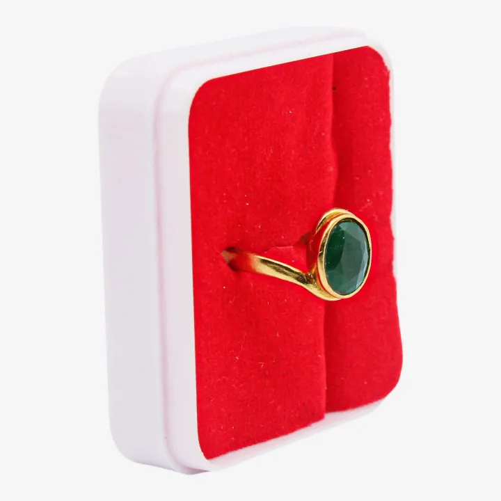 Unisex Golden Color Stoned Ashta Dhatu Ring (Size 18) – Sacred Eight-Metal Protection & Balance Ring
