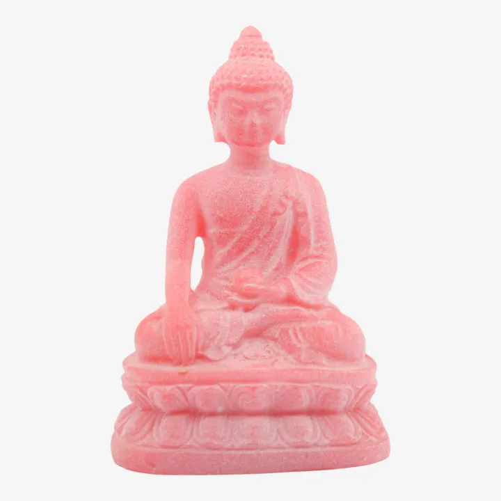 Pink Color Buddha Silicon Statue 4” – Peace, Prosperity & Positive Energy Figurine