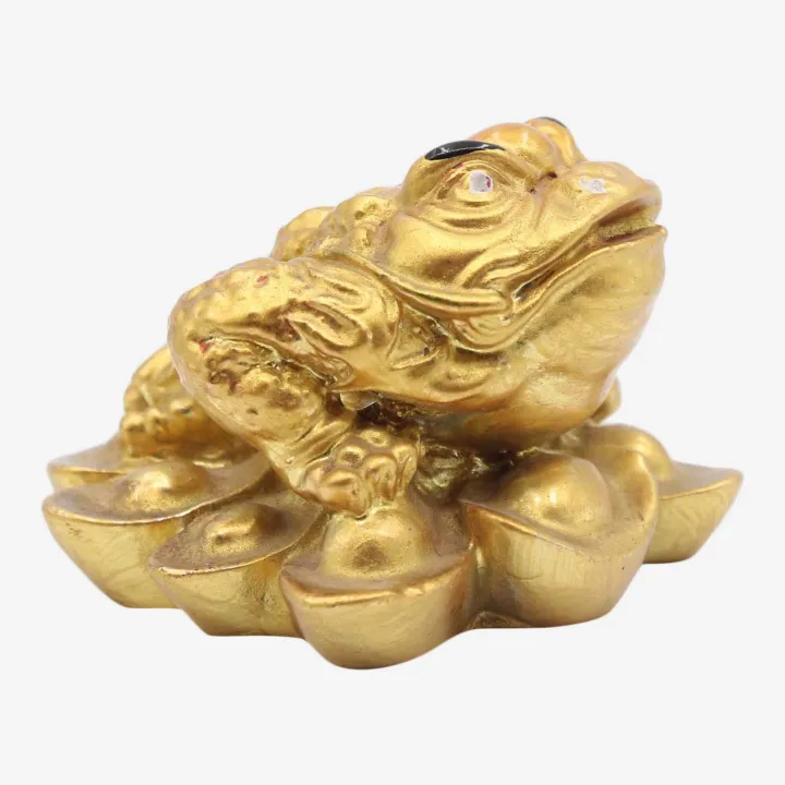 Golden Color Lucky Sign Frog (1”) – Prosperity, Wealth & Positive Energy Figurine