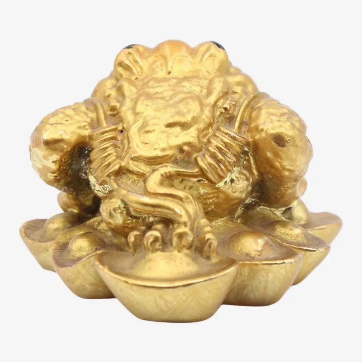 Golden Color Lucky Sign Frog (1”) – Prosperity, Wealth & Positive Energy Figurine