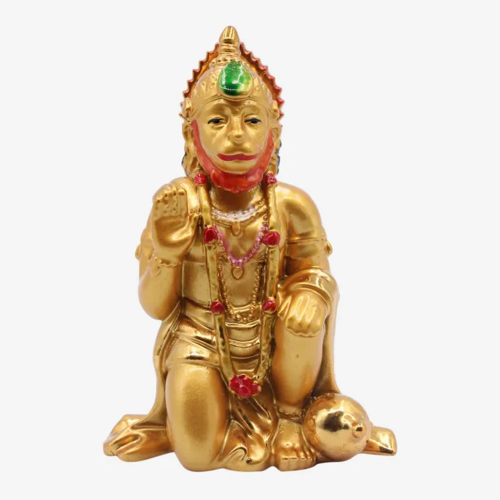 Golden Color Hanuman Statue (4”) – Strength, Protection & Courage Figurine