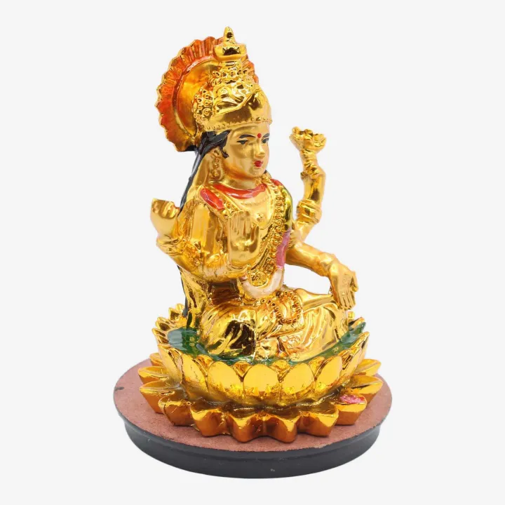 Golden Color Laxmi Statue (4”) – Wealth, Prosperity & Abundance Figurine
