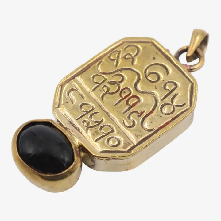 Unisex Golden Color Astha Dhatu Pendant with Sani Yantra – Protection, Stability & Positiv