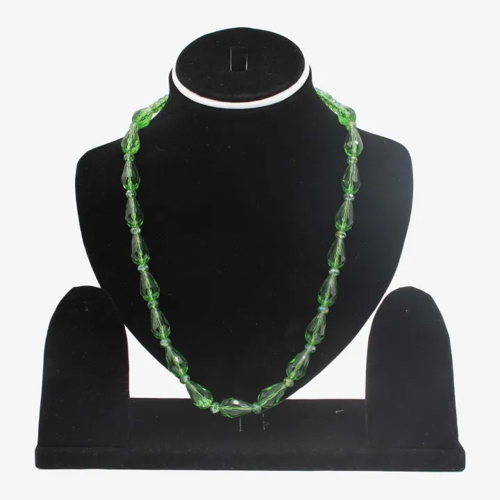 Green Color Fancy Glass Mala/Necklace For Women 8"